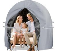 Double Egg Chair Cover Waterproof Hanging Egg Chair Covers Patio 420D Heavy Duty Egg Chair Cover Oxford Fabric Windproof Anti-UV Rattan Swing Chairs Cover 230 x 200cm (Grey)