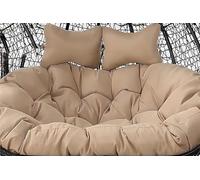 Double Egg Chair Cushion Replacement 130x110 cm - Comfortable 2-Person Outdoor Wicker Loveseat Cushion for Patio & Balcony Hammock Swing Chair (K)