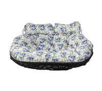 Double Egg Chair Cushions for 2, Adjustable Headrest Hanging Wicker Swing Seat Pads, Large Hammock Cushions for Patio & Garden - Comfortable Dining Chair Pads