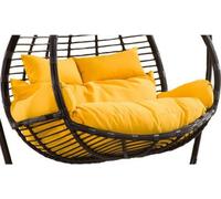 Double Egg Nest Cushion, Removable Rattan Swing Pillow for 2-Seater Sofa, Durable Wicker Seat Pad for Outdoor Patio Garden, Hammock Swing Cushion (B)