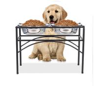 Double Elevated Stand Bowl Dog Pet Puppy Feeder Bowl Food Water Stand
