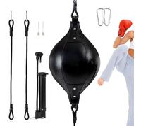 Double End Bag - Elastic PU Leather Double End Punching Bag | Flexible Punching Ball | For Gym Coordination Core Training Exercise Workout Reaction, Fight Skill, Fitness, Boxing Equipment