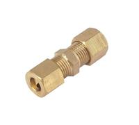 Double End Ferrule Butt Joint, 4 6 8 10 12 15 16 18 19 22 25 28mm OD Tube Brass Copper Pipe Fitting, Compression Union 1pc(19mm)