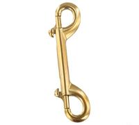 Double End Hook Snap for Scuba Diving, 316 Stainless Steel Diving Buckle for BCD Weight Belt, Spring Loaded Marine Hardware Clip, Golden(115mm)