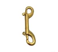 Double End Hook Snap for Scuba Diving, 316 Stainless Steel Diving Buckle for BCD Weight Belt, Spring Loaded Marine Hardware Clip, Golden(90mm)