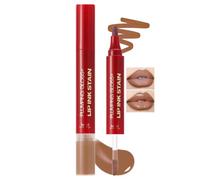 Double-end Lip Liner Stain, Semi-permanent Tattoo Lipliner Waterproof, Longlasting Colour Lip Marker Stain, Lips Plumper Tint, Highly Pigmented Liquid Lipstick Hold for 24h Moisturising Lips Makeup,06