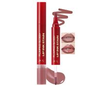 Double-end Lip Liner Stain, Semi-permanent Tattoo Lipliner Waterproof, Longlasting Colour Lip Marker Stain, Lips Plumper Tint, Highly Pigmented Liquid Lipstick Hold for 24h Moisturising Lips Makeup,04