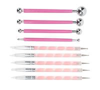 Double End Metal Ball 9Pcs Dotting Tools, Clay Sculpting Tools Embossing Ball Stylus Set Tracing Pen Clay Indentation Tools for Rock Painting, Pottery Clay Modeling Embossing