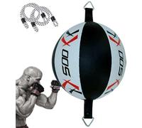 Double End Punching Ball, Speed Bag Boxing Reflex Ball, Perfect for Reaction, Agility, and Hand Eye Coordinatioz Speed Ball for MMA Training (White/Black)