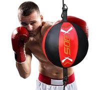 Double End Punching Ball, Speed Bag Boxing Reflex Ball, Perfect for Reaction, Agility, and Hand Eye Coordinatioz Speed Ball for MMA Training (Red/Black)