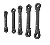 Double End Ratcheting Wrench with 24 Tooth Mechanism Sleek Head for Tight Spaces Off-Corner Box Ends for Faster Automotive Repairs 6-21mm Sizes Black Chrome Polished for Mechanics(11-13mm)