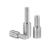 Double End Threaded Stud Screw Bolt 1/2/5pcs 304 Stainless Steel Adapter Male to Transfer Screws Head M3 M4 M5 M6 M8 M10 M12 M14 M16 to M20 Full Thread(M3x6 M5x6(5pcs))