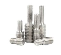 Double End Threaded Stud Screw Bolt Full Thread 1/2/5pcs 304 Stainless Steel M3 M4 M5 M6 M8 M10 M12 M14 M16 M20 Adapter Male to Transfer Screws Head(5pcs M3x15 M5x15)