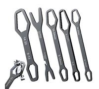Double End Wrench | 5 Pieces Universal Chrome Vanadium Steel Portable Multifunctional Wrench Double End Self-Adjusting Wrench for Plumbing, Car Repair, Bike Maintenance,