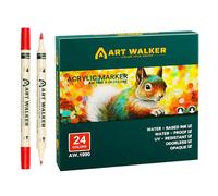 Double Ended Acrylic Marker 12/24/36 Color Acrylic Paint Pen For Scrapbooking Journal Calendar Card Making Art Painting Professional Illustrations Markers