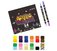 Double Ended Acrylic Marker Brush Tip Acrylic Paint Pen for Card Making Journaling Drawing on Paper Stone Rock Wood Double Tip Art Pens