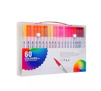 Double-Ended Colouring Pens Washable Marker Pen Soft-Ended Watercolor Pen Water-Based Graffitis Pencil for Drawing Painting Calligraphy Beginners 60 Colors