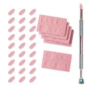 Double Ended Cuticle Pusher with 100 Pieces 18 Self Adhesive Grits Sandpaper Sheets Replaceable Refill Nails Pre Polishing Manicure Treatment Tool for Keratinizer Oblique Heads