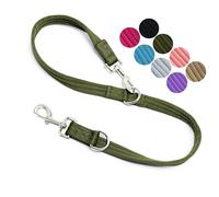 Double Ended Dog Leash,for Obedience Training Easy to Use,Lightweight,Soft for Large and Medium Dogs (Army Green, 1M*2.5CM)
