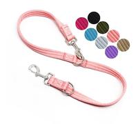 Double Ended Dog Leash,for Obedience Training Easy to Use,Lightweight,Soft for Large and Medium Dogs (Pink, 1M*2.5CM)