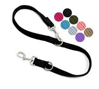 Double Ended Dog Leash,for Obedience Training Easy to Use,Lightweight,Soft for Large and Medium Dogs (Black, 1M*2.5CM)