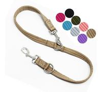 Double Ended Dog Leash,for Obedience Training Easy to Use,Lightweight,Soft for Large and Medium Dogs (Light Military Tan, 1M*2.5CM)
