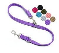 Double Ended Dog Leash,for Obedience Training Easy to Use,Lightweight,Soft for Large and Medium Dogs (Purple, 1M*2.5CM)
