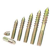 Double Ended Dowel Screws, Head Self Tapping Yellow Zinc Plated M6 M8 M10 Multiple Sizes Pack Of 30(M8x100mm)