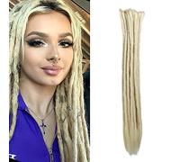 Double Ended Dreadlock Extensions 10 Strands Synthetic Dreads 20 Inch Handmade Dread Extensions Locks Hair(Blonde/613#)