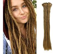 Double Ended Dreadlock Extensions 20 Inch 10 Strands Brown Synthetic Dreads Handmade Dread Extensions Crochet Hippie Locs(27#/Light Brown Color)