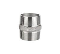 Double-Ended External Wire Stainless Steel NPT American Hexagonal 304 Straight-Through Internal Thread 2 Points Without Welding 4 6 Points(G1-1/2)