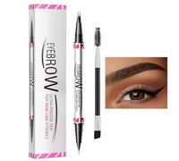 Double-Ended Eyebrow Pencil - Smudge-Proof 2 In 1 Brow Pencil And Eye Liner Pen - Double Head Natural Looking Brow Pencil for Shopping, Business Trip, And Parties