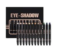 Double Ended Eyeshadow, 12pcs Double End Waterproof Eyeshadow Stick Blending Sponge, High Pigmented Eye Shadow Pencil Set For -Long-Lasting Effect, Easy Application