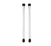 Double Ended Eyeshadow Brush Set 2pcs Portable Silver Soft Fiber Hair Eye Makeup Brush Cosmetic Tool for Professional Makeup Artists and Home Use