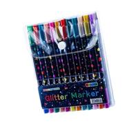 Double-Ended Glitter Marker Set for Creative Coloring, Art Pens for Drawing, Craft Use and Journal Decorating Ideas Glitter Drawing Markers Journal Coloring Pens Wood Painting Marker Craft Sketch Rock