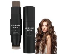 Double Ended Hair Color Stick,Root Cover Up Stick,Hairline Powder Sti/ck,Hair Shadow Powder for Adult,Instant Hair Loss Concealer for Thinning Ha/ir,Portable Design for Hairline&Beard(Light Brown)
