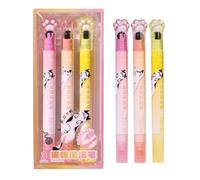 Double Ended Highlighters - PP Pens 5 Inch | Fun Marker Set - 3 Pieces Assorted Colors for School, Office, Home, Note-Taking, Drawing, Organization