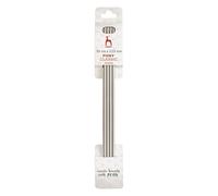Double Ended Knitting Pins Needles Pony Classic Set of 4 20cm Length (Silver, 3.25mm)