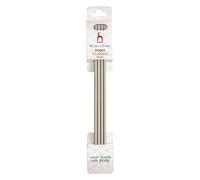 Double Ended Knitting Pins Needles Pony Classic Set of 4 20cm Length (Silver, 5mm)