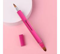 Double-Ended Lip Brush Encased in Retractable Body for Secure Storage and Immediate Lip Liner or Lipstick (Dual-head red)