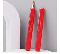 Double-Ended Lip Brush Encased in Retractable Body for Secure Storage and Immediate Lip Liner or Lipstick (red)