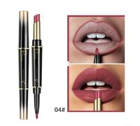 Double Ended Lip Liner and Matte Velvet Lipstick Long Lasting Waterproof Cream Glide Formula for Precise Sculpting 3.5g(04#)
