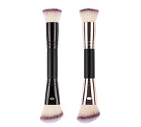 Double Ended Makeup - Premium Fiber duLL Tip Foundation Tool, Lightweight Handle beauty bIender | Perfect Face Sculpting Powder Concealer Applicator for Daily Cosmetic Use Travel Kit