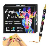 Double Ended Marker - Marker Set with Tip, Notes, 24, 48, 72 Colour Options, Fine Wide Nylon Tip Ink Pens, Art Writing Tools with PP Shank, Colouring Kids Planners for Awakening