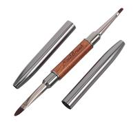 Double Ended Nail Art Brush for Fine Detail and Floral Painting | Wooden Handle with Resilient Bristles, Flat Oval and Petal Tips, for Gel Polish and Acrylic Paints