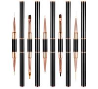 Double-Ended Nail Art Brush Set, 5 Pcs Reusable Lightweight Nails Liner Brush Black Practical Nail Art Tools for Acrylic Application Salon at Home DIY Manicure Paint Drawing