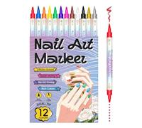 Double-Ended Nail Arts Pen Set - 12 Color Markers, Dotting Tools for Fingernails, Nail Design Accessories, Creative Manicure Aid | Nails Markers for Party Home Salon Holiday Christmas Birthday Gift