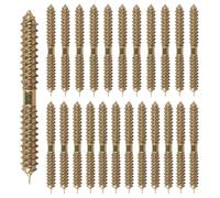Double Ended Screws, 24 PCS Tapping Thread Wood to Wood Dowel Screws 60mm Double Threaded Screw Hanger Bolts for Furniture Fixing Dowel Woodworking Connector (24)