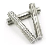 Double Ended Stud Screws Threaded Rod,Double-Ended 10pcs M6 M8 End Bolts Rods GB901 304 Stainless Steel Head Screw 30-90mm 60mm 50mm 45mm(M6,50mm)