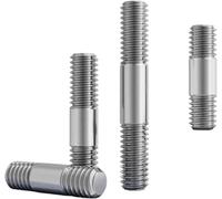 Double Ended Stud Screws Threaded Rod,M6 M8 M10 M12 M14 M16 316 Stainless Steel End Thread Bolts Bolt Tooth Stick Dual Head Bar(Silver M10 1pcs,150mm)